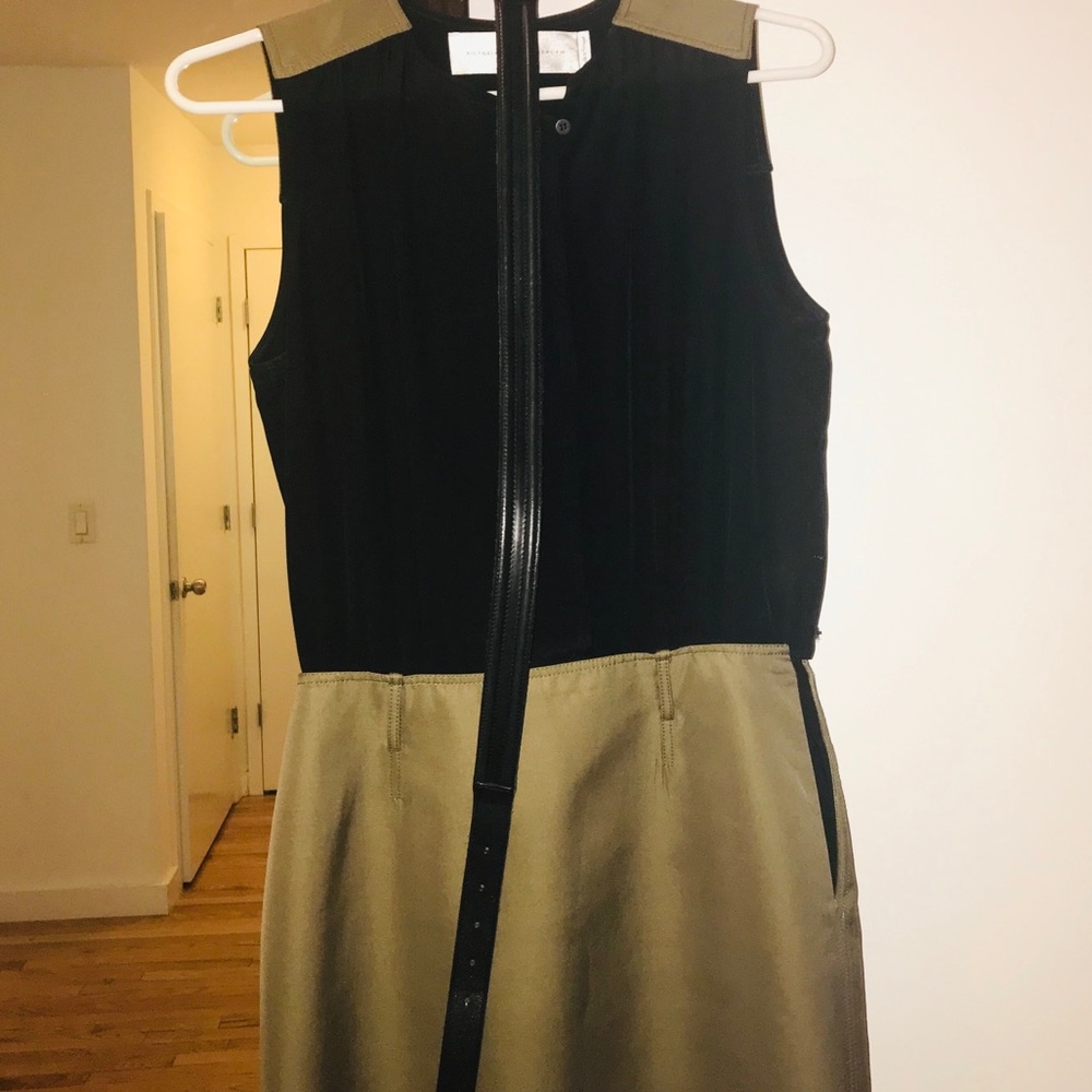 Victoria Beckham olive and black dress